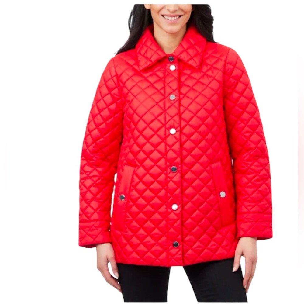 Anne Klein Ladies' Quilted Jacket/ Red and Tan Color